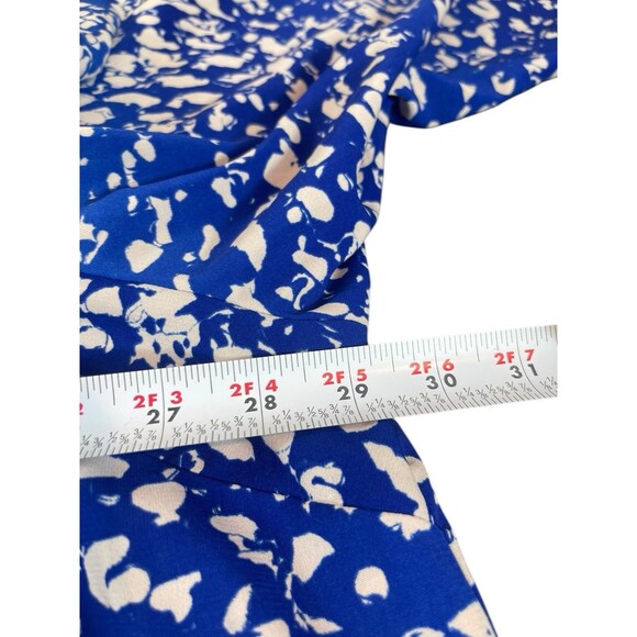 Catherines 3X Button Up Blue White Ombré Abstract Tunic Long Sleeve V-Neck Top - Picture 8 of 11